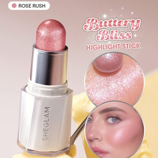 SHEGLAM Buttery Bling عصا إضاءة-Rose Rush هايلايت هايلايتر ماركة تجميل ومكياج للنساء والفتيات