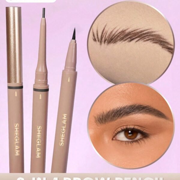 SHEGLAM Brows On Demand قلم حواجب 2 في 1-Espresso محدد ماركة تجميل ومكياج للنساء والفتيات